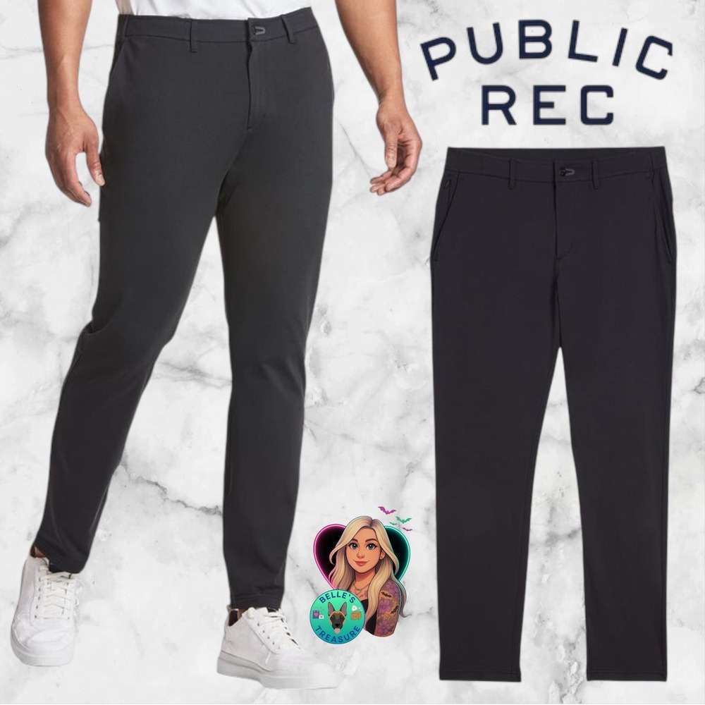 Public Rec Gamechanger 5 Pocket Pants Mens 40x30‎ Charcoal Gray Tapered Chino